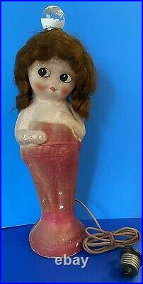Antique Carnival Cellupon Doll Kewpie Lamp Bathing Beauty Fiber Pulp Toy Rare