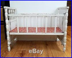 Antique Drop Side Baby Doll Crib Handmade Wood Beautiful Rare Collectible 25