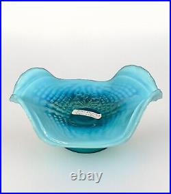 Antique Dugan Blue Opalescent Argonaut Glass Shell, Rare & Beautifully Original