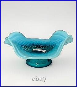 Antique Dugan Blue Opalescent Argonaut Glass Shell, Rare & Beautifully Original