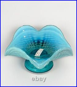 Antique Dugan Blue Opalescent Argonaut Glass Shell, Rare & Beautifully Original