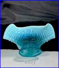 Antique Dugan Blue Opalescent Argonaut Glass Shell, Rare & Beautifully Original