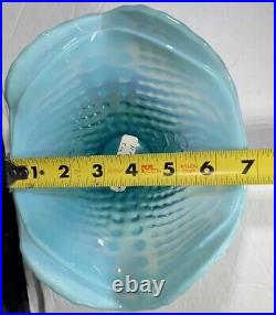 Antique Dugan Blue Opalescent Argonaut Glass Shell, Rare & Beautifully Original