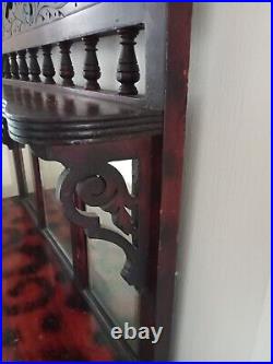 Antique Edwardian Burnt wood display cabinet Beautiful Rare