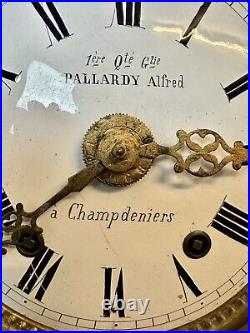 Antique French Comtoise Brass Wall Clock. C1880. Rare & Beautiful 140 Years Old