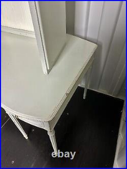 Antique French Dressing Table & Mirror. C1930 Rare & Beautiful in White