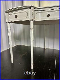 Antique French Dressing Table & Mirror. C1930 Rare & Beautiful in White