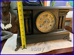 Antique Gilbert Waverly Victorian Bell Mantel Shelf Clock 1910 RARE Beauty