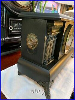 Antique Gilbert Waverly Victorian Bell Mantel Shelf Clock 1910 RARE Beauty