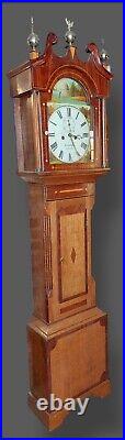Antique Longcase Grandfather Clock. C1830 Rare & Beautiful Painted Dial