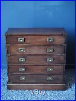 Antique Military Campaign Chest of Drawers Small Rare Beautiful UK DELIVERY