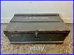 Antique Military Travel Trunk Chest. C1920. Rare & Beautiful 100 Years Old