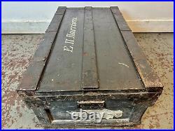 Antique Military Travel Trunk Chest. C1920. Rare & Beautiful Early 20th Century