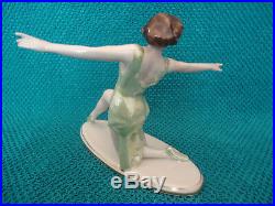 Antique Old Rare Beautiful Art Deco Dancer Woman Lady Porcelain Figure Figurine