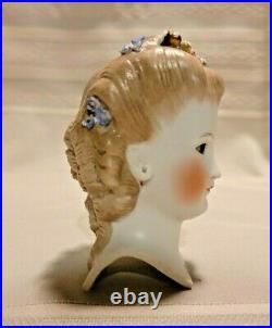 Antique Parian Lady Doll Head Glass Eyes Elaborate Hairstyle Beauty Repair RARE