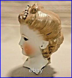 Antique Parian Lady Doll Head Glass Eyes Elaborate Hairstyle Beauty Repair RARE