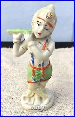 Antique Rare Beautiful Handmade Porcelain Lord Krishna Figure, Japan