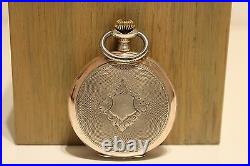 Antique Rare Beautiful Men's Two Tone Solid Silver 0.800 Open Face Pocket Watch