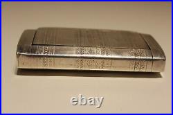 Antique Rare Beautiful Silver Plated Hand Made Hand Carved Snuff Tabacco Box
