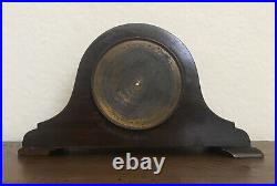 Antique Rare Beautiful Wood Veneer Made in France Mantel Table Desk 8 day Clock