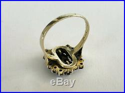 Antique Rare Garnet Bohemian Silver 900 Gold Plated Beautiful Ladies Ring § Box