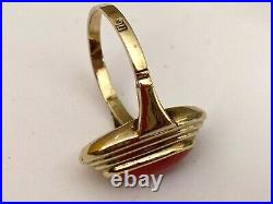 Antique Rare Imperial Russian Faberge? 56 14k Gold Coral Ladies Ring with Box