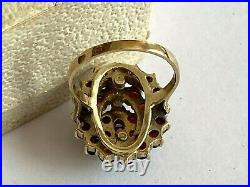 Antique Rare Imperial Russian Faberge AT 56 14k Gold Garnet Ladies Ring with Box