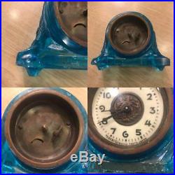 Antique Seiko Clock Glass Blue Japan retro popular rare beautiful cute EMS F/S