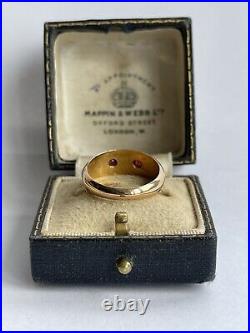 Antique Victorian 15ct Gold Ruby And Pearl Old Gypsy Ring 4g Chester Rare