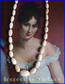 Antique Victorian ANGEL SKIN Necklace Rare Trade Beads 14ct Gold Clasp Collector