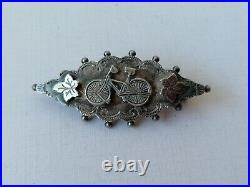 Antique Victorian Bicycle Brooch Sterling Silver Hallmarked Rare Unusual Bike