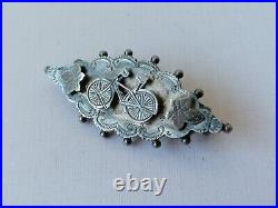 Antique Victorian Bicycle Brooch Sterling Silver Hallmarked Rare Unusual Bike