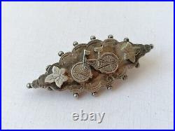 Antique Victorian Bicycle Brooch Sterling Silver Hallmarked Rare Unusual Bike