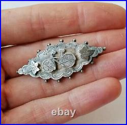 Antique Victorian Bicycle Brooch Sterling Silver Hallmarked Rare Unusual Bike