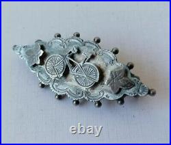 Antique Victorian Bicycle Brooch Sterling Silver Hallmarked Rare Unusual Bike