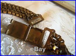 Antique Victorian Layered Solid Brass Book Chain Necklace Beautiful rare
