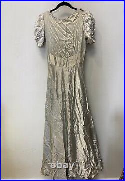Antique Vintage 1930s Rare Liquid Silk Beautiful Light Blue Evening Gown