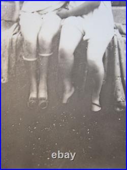 Antique Vintage Flapper American Beauty Risque Roof Underwear Girls Rare Photo