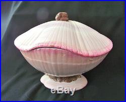 Antique Wedgwood Pearl Ware Shell-Form Box Nautilus Coll. RARE & Beautiful