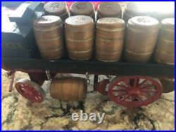 Antique Wooden Horse Drawn Draft Beer Supply Wagon Wood Barrels Rare Beauty