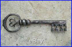 Antique beautiful old baroque key, hand-forged, rare, around 1750