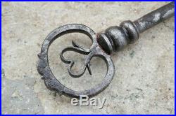 Antique beautiful old baroque key, hand-forged, rare, around 1750
