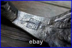 Antique carving carpenter adze, logo, very rare, beautiful tool, collector