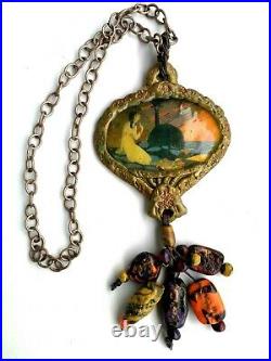 Antique necklace pendant woman rare vintage jewel cameo medallion luxury jewelry