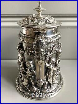 Antique silver plated wine flagon beautiful Victorian ewer of flagon rare piece
