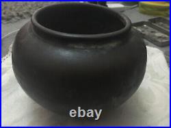 Antique solid Bronze hand hammered Round pot cauldron old rare beautiful patina