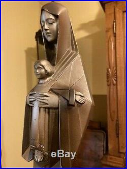 Art Deco Virgin Mary & Jesus Statue, Beautiful, Unique, Rare/ 21 (1 day sale)