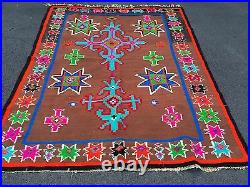 Auth Antique Tunisian Kilim Rug, Organic Dyes, Beautiful Rare Collectable