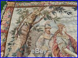 BEAUTIFUL ANTIQUE TAPESTRY, HAND LOOMED, RARE DESIGN, FRENCH, 7'10 by 6'7