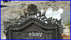 BEAUTIFUL RARE Antique INTRICATE 3D METAL ORNATE GRECIAN LADY Wood Wall Cabinet